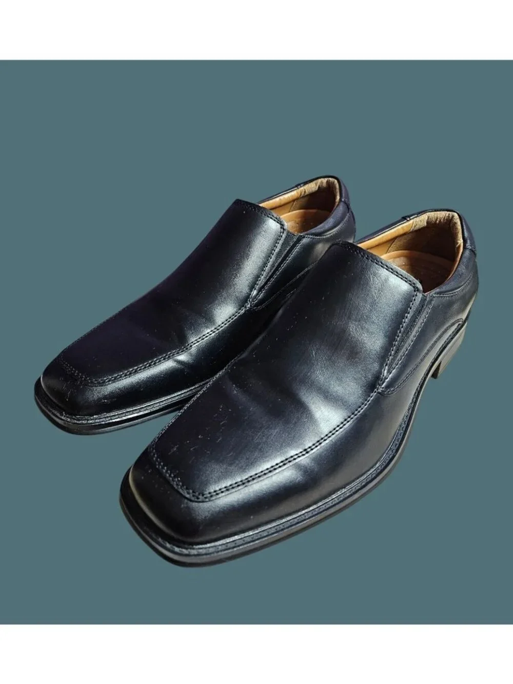 George Dominic Dress Casual Black Cushioned Footbed Loafer Shoes Men Size 10